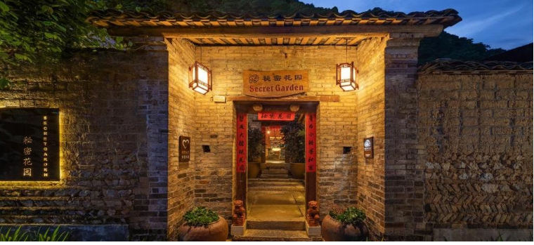 Warmly lit countryside guesthouse
